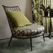 Aurora Fauteuil à 4 pieds en tissu Gold